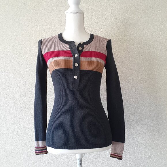 Faherty Ribbed Knit Sweater Top - Picture 1 of 13